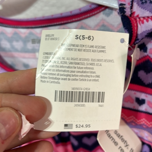 Gymboree long sleeve pink purple nightgown ruffle hemline nwt 5 or 7 size - Picture 4 of 8